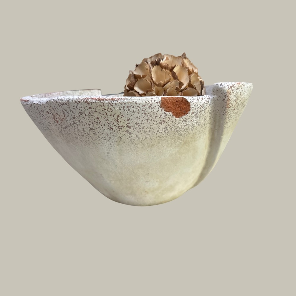 Studio McGee Threshold Decorative Bowl Cream Speckled Rustic 12.5in Centerpiece - Picture 3 of 6